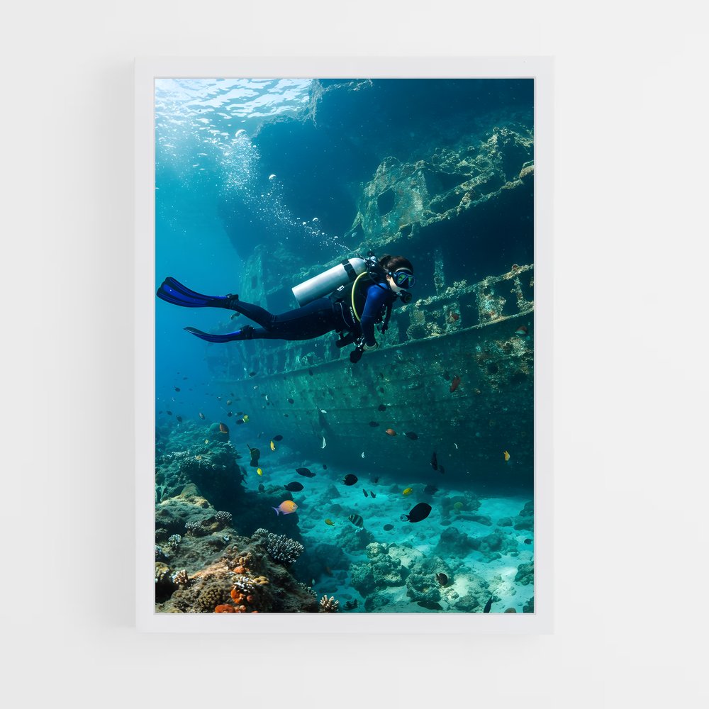 Poster Plongée en Mer Rouge – affiche Plongeon depuis une plateforme (vue 3)